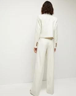 Winslow Pinstripe Collarless Jacket><noscript><img width=