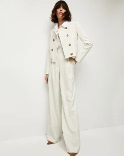 Winslow Pinstripe Collarless Jacket><noscript><img width=