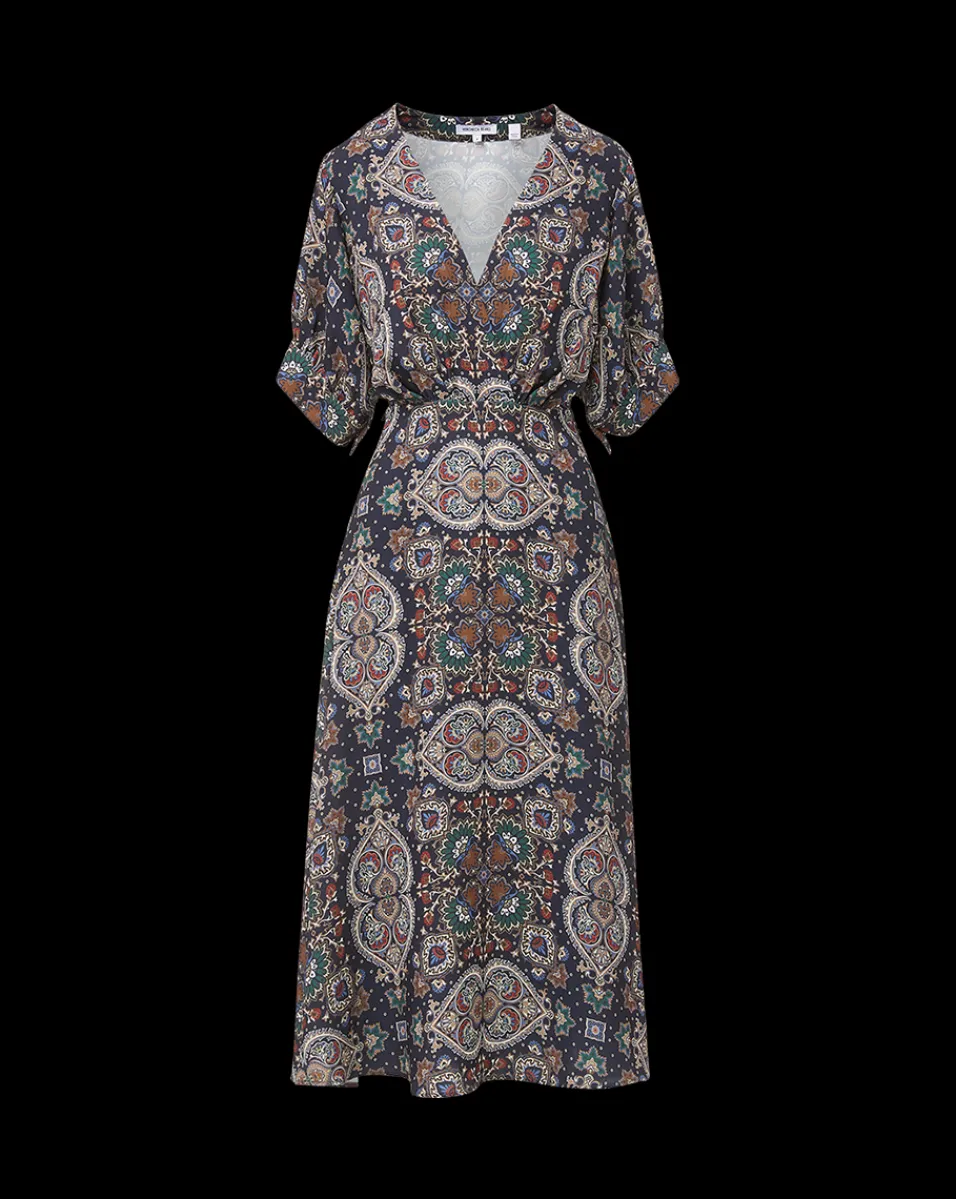 Wyatt Kaleidoscope-Print Dress in Navy Multi>Veronica Beard Best